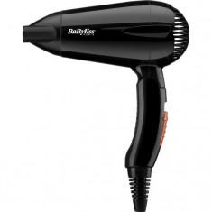 Uscator de par BaByliss Travel Dry 2000, 2000W, pliabil, 2 trepte viteza, 2 setari temperatura, concentrator, negru