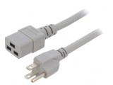 Cablu Alimentare IEC C19 la NEMA 5-15 5m Gri 15A