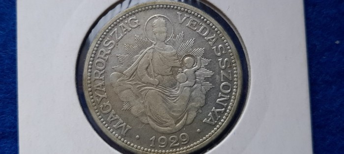 UNGARIA 2 PENGO 1929 PENGHEI argint