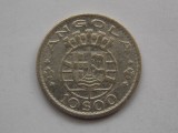 10 ESCUDOS 1952 ANGOLA-argint