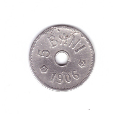 Moneda 5 bani 1906, circulata, stare relativ buna, curata foto