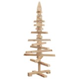 Cumpara ieftin Brad de Craciun din lemn decorativ, 90 cm, lemn de pin masiv