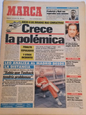 Ziar sport din Spania - &amp;quot;MARCA&amp;quot; (21.11.1989) foto