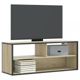 Cumpara ieftin Dulap TV stejar sonoma, 100x31x39,5 cm, lemn prelucrat și metal