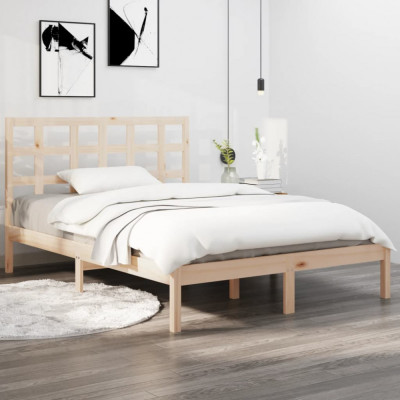 vidaXL Cadru de pat, 140x190 cm, lemn masiv foto