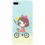 Husa silicon pentru Apple Iphone 7 Plus, Girl And Bike
