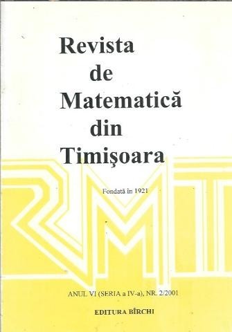 Revista de Matematica din Timisoara nr. 2/2001