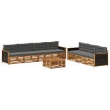 vidaXL Set de canapele de exterior 8 pcs Natural și Antracit 3383105