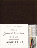 NKJV, Journal the Word Bible, Large Print, Bonded Leather, Brown, Red Letter Edition: Reflect, Journal, or Create Art Next to Your Favorite Verses