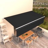 vidaXL Copertină retractabilă manual cu stor, antracit, 6x3 m 3069359