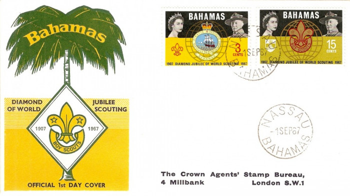 SCOUTING THE BOYSCOUT MOVEMENT BAHAMAS FDC 1967