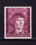 ✅ ( S34 ) Germania Reich 1943 Guvernamantul General- Nicolaeus Copernicus 400 de ani / supratipar,serie Mi.104 , MLH ( mica urma de sarniera )