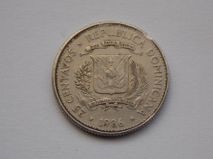 25 CENTAVOS 1986 REPUBLICA DOMINICANA foto