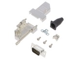 Conector D-Sub 9 pini tată lipire cablu negru ENCITECH 6355-0042-21