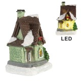 Cumpara ieftin Casuta Craciun polirasina multicolora cu led 5x5x7 cm