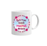Cana alba personalizata &rdquo;Cea mai buna mama&rdquo;, INOVATIX&reg;. 330ml