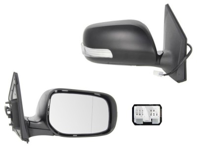 Oglinda exterioara Toyota Corolla (E14/E15), 06.2010-12.2013, partea Dreapta, culoare sticla crom, sticla convexa, cu carcasa grunduita, ajustare ele foto