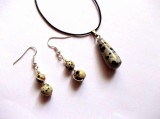 set colier si cercei cu jasper dalmatian 37668