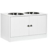Boluri Inaltate PawHut Caine Mare Dulap Depozitare 44L Inox Suport Ergonomic Hrana Confortabila