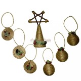 Varf pentru bradul de Craciun, din sfoara de iuta, decoratiuni pentru Craciun