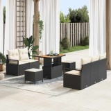 Cumpara ieftin Set de canapele pentru grădină cu pernă 8 pcs Negru Rattan poli
