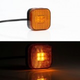 Lampa Gabarit Auto FT-027 Galbena LED SMD 12-30V, Reflectorizanta, Omologare E20, 62x62mm, Remorca, Camion