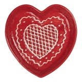 Cumpara ieftin Platou Turta Dulce ceramica rosie maro 17x17x3 cm