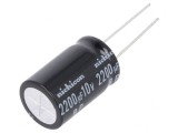 Condensator electrolitic bipolar THT 2200uF 10VDC 10x20mm
