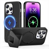 Husa magnetica pentru iPhone 14 MAX UNDEUX, piele PU, negru, 6,7 inchi