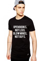 Tricou negru barbati - Open Books - S