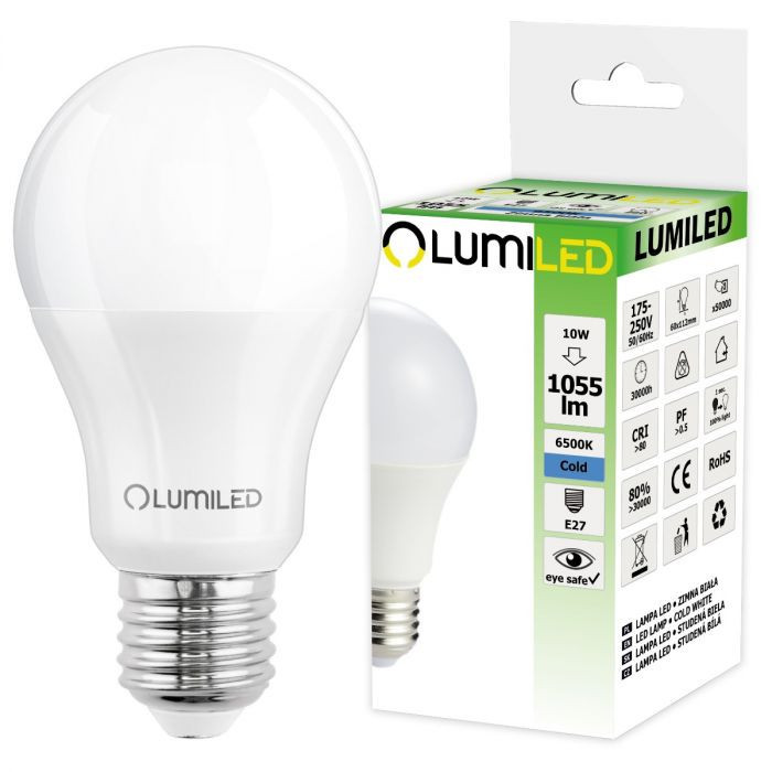 Bec LED 10W(95W) E27, lumina rece 1055lm, Lumiled