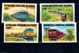 Congo 1984 - Locomotive, cai ferate, serie nedantelata neuzata
