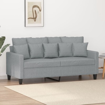 Gossi canapea cu 2 locuri, gri deschis, 140 cm, material textil foto