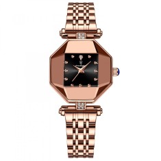 Ceas dama de mana Poedagar Quartz Elegant Casual Fashion 3 ATM Otel Auriu Negru
