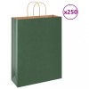 VidaXL Saci de h&acirc;rtie 250 buc cu m&acirc;nere verde 32x12x42 cm