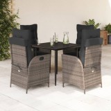 vidaXL Set mobilier de grădină cu perne, 5 piese, gri, poliratan 3213216