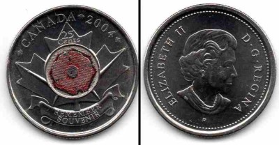 CANADA 2004 25 cents Remember Souvenir, color foto