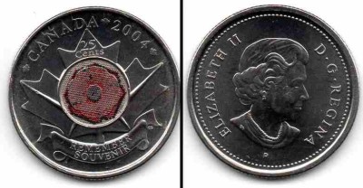 CANADA 2004 25 cents Remeber Souvenir foto