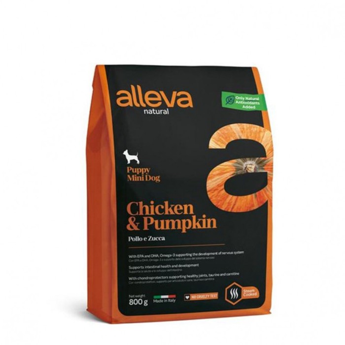 Alleva NATURAL dog chicken &amp;amp; pumpkin puppy mini 0,8 kg