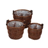 Cumpara ieftin Set 3 ghivece flori lemn salcie maro 23,5 x 19,5 cm, 29,5 x 22,5 cm, 35,5 x 25,5 cm