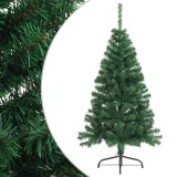 VidaXL Brad de Crăciun artificial jumătate cu suport verde 120 cm PVC