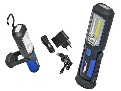 Lanterna reincarcabila 3w COB LED + 1W LED, alimentator USB pentru 230v si 12v Dedra foto