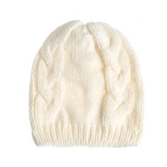 Caciula tricotata alba cu impletituri