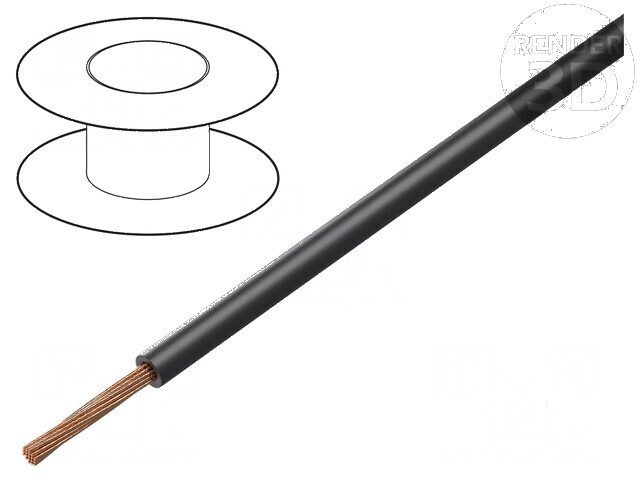 Cablu electric FLYW 1x1mm2 cu PVC negru 60V 2,4-2,7mm