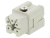 Conector HDC Mamă TE Connectivity, 5 Pini (4+PE), 10A, 400V, Montare pe Cablu, Argintat