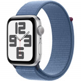 Cumpara ieftin Apple Watch SE2 2023, GPS, 44 mm, Silver Aluminium Case, Winter Blue Sport Loop