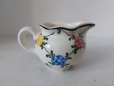 Letiera / Cana cu cioc si toarta, ceramica Hirschau Bavaria Germania, 9cm inaltime x 15cm latime x cca 11cm diametru maxim foto