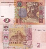 Ucraina 2 Grivna 2013 UNC Bancnota Neagra, Colectie Numismatica Europa