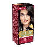 Vopsea de Păr Permanentă, Aroma Color, 3-Plex, Culoare Castaniu &Icirc;nchis, Complex Keratină Colagen Omega 9, Capacitate 45ml