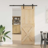 vidaXL Ușă glisantă NARVIK Natural și Negru 80 x 210 cm (152,5 cm) 3445348